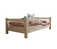cama 90x190 con barandilla y somier patas de 10 cm adele madera