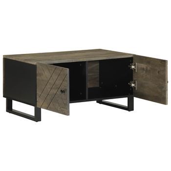 Mesa De Centro 80x50x40 Cm Madera Tratada, Metal - Negro