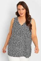 yours top sin mangas negro con topos mujer curvy y tallas grandes yours