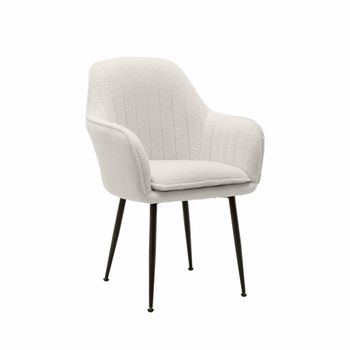 Sillón En Borreguito Con Patas De Metal, Borreguito Blanco