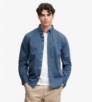 superdry para hombre m4011194a camisa garment dyed azul xxl casual algodon manga larga