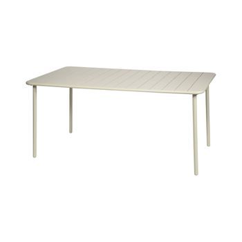 Mesa De Jardín Bistró De Acero, 6-8 Plazas, 160cm, Beige