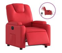 vidaxl sillon reclinable electrico de cuero sintetico rojo