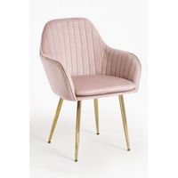 silla chic golden de terciopelo 875644 cm - rosa