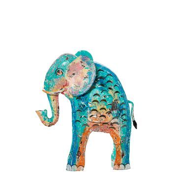 Figura Elefante Hierro 42cm Az Ul