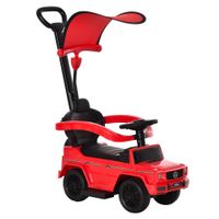 homcom coche correpasillos para ninos de 1-3 anos con licencia mercedes g350 capota extraible y barandilla 855x405x95 cm rojo