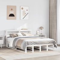cama de matrimonio  cama de adulto  estructura de cama sin colchon madera de pino blanca 120x200 cm cfw339170