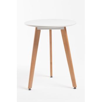 Mesa Synk Redonda 80 Cm De Madera 71*50*50 Cm - Blanco