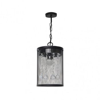 Lampara Colgante Davy 1xe27 Negro/cromo Reg.x18d de FABRILAMP.