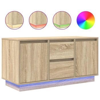 Mueble De Tv Con Luces Led Roble Sonoma 100x41x50 Cm Vidaxl
