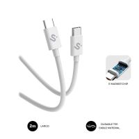 cable usb-c subblim plus 100w 2m nylon blanco