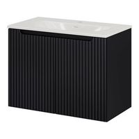 mueble de bano newport con lavabo y 2 puertas 80x57x39cm - negro encasa