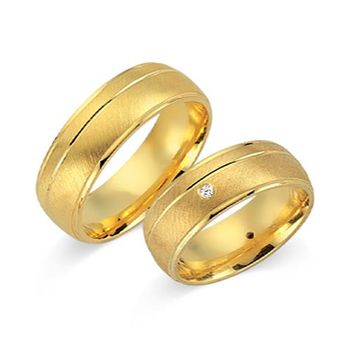 Alianzas 8 quilates oro amarillo 4 diamantes