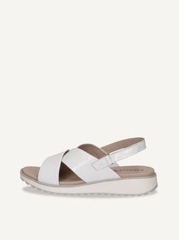 CAPRICE Sandal, white, made of Leather without heel, Size 39