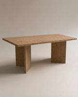 mesa de comedor de madera maciza en tono roble oscuro de 180x75cm