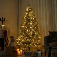 arbol de navidad artificial acero plastico homcom o105x180 cm blanco
