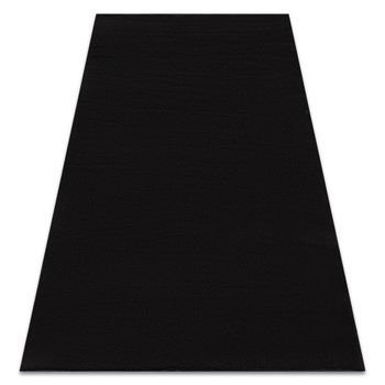 Alfombra De Lavado Moderna Lindo Negro, Antideslizante, Peluda 240x330 Cm