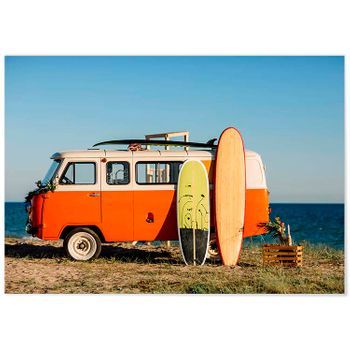Panorama Dibond De Aluminio Viaje De Surf 100 X 70 Cm | Impreso En Aluminio Dibond Blanco De Alta Calidad | Cuadros Paisajes| Cuadros Decoración Salón