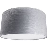 pantalla romeno redondo con tapa tela sari con encaje e14 al17xd50cm gris