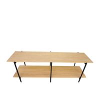 mueble tv de roble y patas de metal negro mate