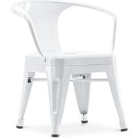 silla ninos con reposabrazos - silla infantil diseno industrial - acero - stylix  blanco