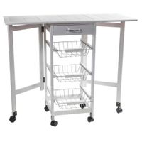 carro de cocina de madera de pino y dm blanco
