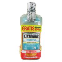 listerine enjuague bucal mentol sabor suave 500 ml  250 ml