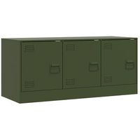 mueble tv  mueble de salon  armario tv de acero verde oliva 99x39x44 cm