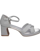 sandalias de tacon polka 387 en plata 39