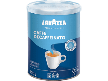 Café molido - Lavazza DEK café en lata con sabor suave y descafeinado de 250g