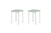 pack 2 taburetes 45 cm  asiento verde estructura blanco
