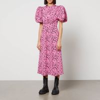 rotate birger christensen floral-jacquard midi dress - dk 32uk 4