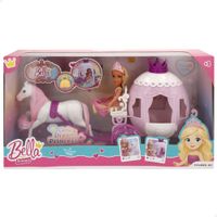 colorbaby bella - muneca princesa con carruaje muneca articulada 15 cm carruaje con puerta abatible caballo blanco incluye bolso y corona diseno en tonos rosa y morado juguetes para ninas 3
