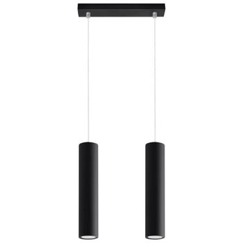 Lámpara colgante vaza negro, 2 luces
