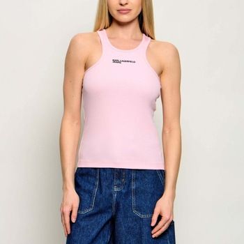 Karl Lagerfeld Tops y Camisetas Klj Ribbed Logo Tank para mujer