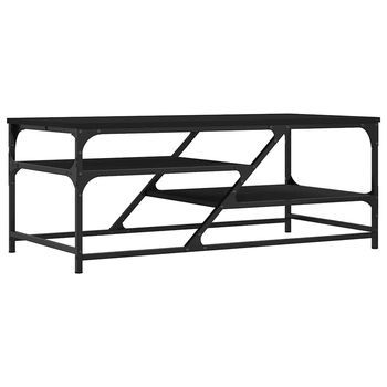 Mesa De Centro De Madera Contrachapada Negro 100x49x40 Cm Vidaxl