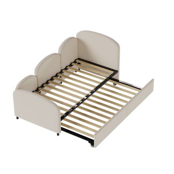Sofá-cama con Cama Nido para Dormitorio y Sala de estar Sin colchón 90x200 cm Beige