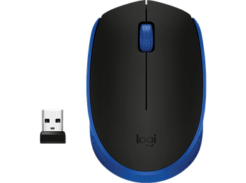 Ratón inalámbrico - Logitech M171, 1000 ppp, Ambidiestro, USB, Windows-Mac, 12 meses de pila, Azul