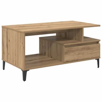 Mesa De Café Roble Artisan 90 X 49 X 45 Cm Madera De Ingeniería Vidaxl