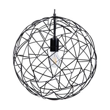 Lámpara Colgante De Techo De Metal Negro Redondo Con Pantalla Abierta Industrial Dormitorio Cocina Lemme