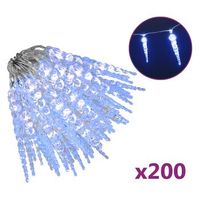luces carambano navidad 200 led azul acrilico pvc 20 m vidaxl