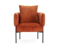 sillon aruni tapizado en tela naranja