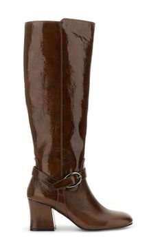 botas de piel naplak con hebilla coffee 37