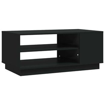 Mesa De Café - Mesa De Centro De Madera De Ingeniería Negra 102x55x43 Cm