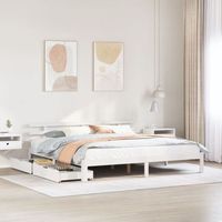 cama de matrimonio  cama de adulto  estructura de cama con cajones madera maciza de pino 200x200 cm cfw338784