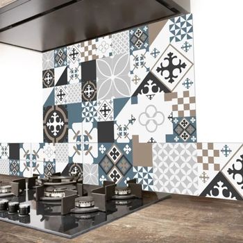Frente de cocina en aluminio - 300 x 20 cm - azul