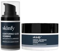 skinfy pack hombre cuidado facial completo r crema hidratante antiedad 50 ml  contorno de ojos 15 ml