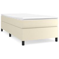 cama individual  cama para adultos  estructura de cama sin colchon cuero sintetico crema 100x200 cm
