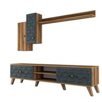 mueble tv con estante class s calcedonia nogal