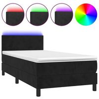 cama box spring colchon y led terciopelo negro 80x200 cm vidaxl